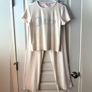 Juicy Couture Velour Cream Jogging Set - Pajama Set - Size L